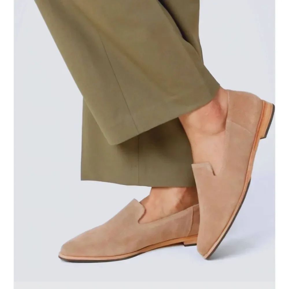 Portland Leather Patina Loafers Women's 7 Tan Neutral Suede Leather Pointed